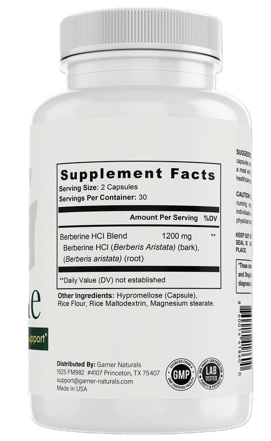 Berberine HCL Capsules | Blood Sugar & Metabolism Support Supplement