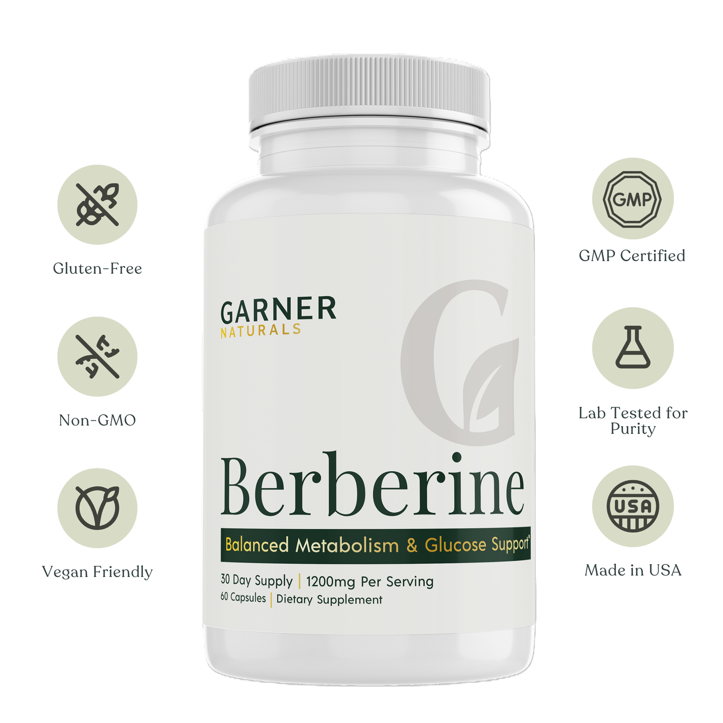 Berberine HCL Capsules | Blood Sugar & Metabolism Support Supplement